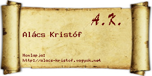Alács Kristóf névjegykártya