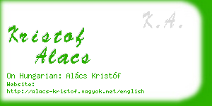 kristof alacs business card
