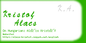 kristof alacs business card
